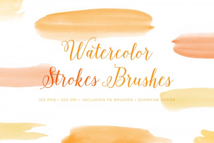 Watercolor PS brushes brush strokes with bonus PNG
