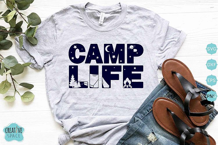 CAMP LIFE Svg, Eps, Dxf, Png