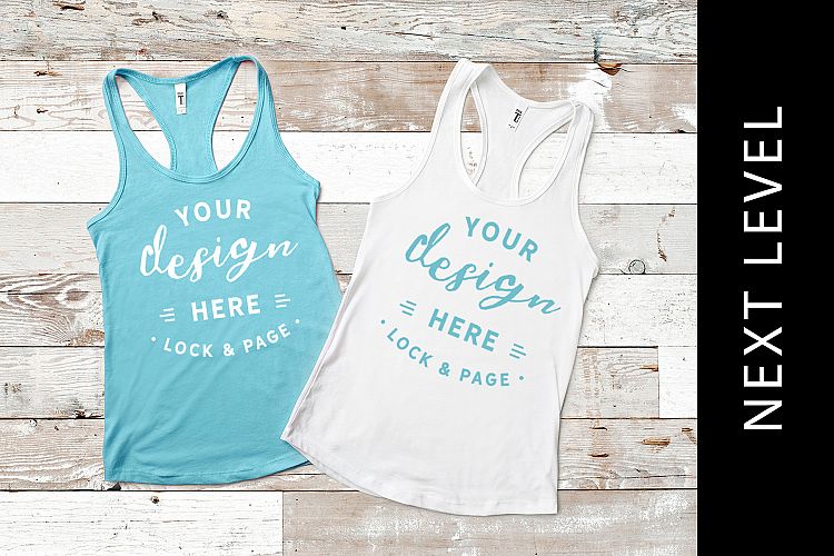 Tahiti Blue Next Level 1533 Tank Top Mockup