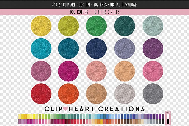 Glitter Circle Clip Art - 100 Clip Art Graphics