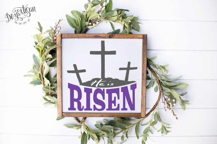 He is Risen with 3 crosses Easter (220878) | Cut Files | Design Bundles