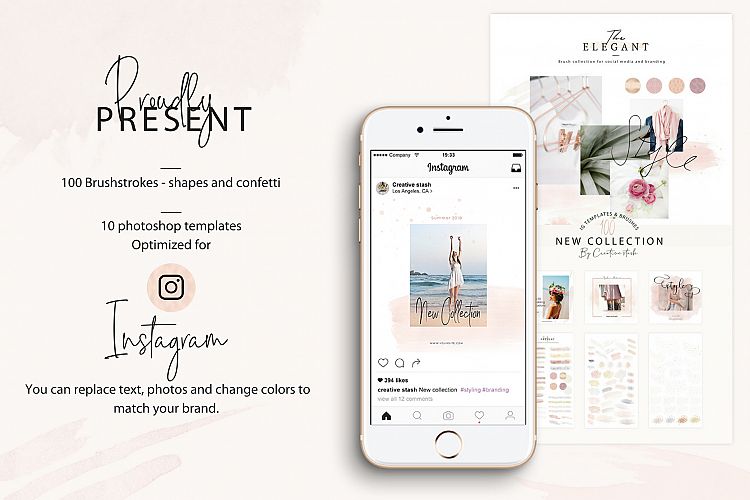 PSD for Instagram + Brush graphics