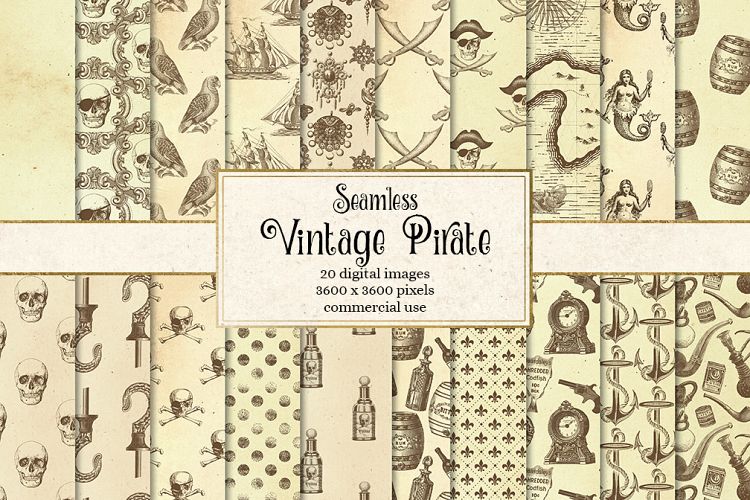 Vintage Pirate Digital Paper example image 1