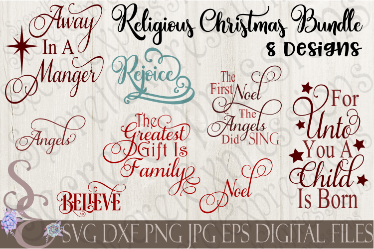 Religious Christmas SVG Bundle 8 Designs