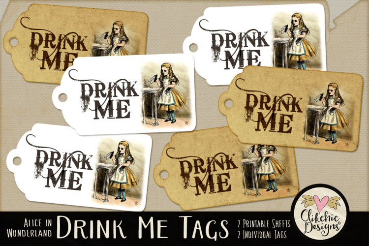Alice in Wonderland Drink Me Printable Tags