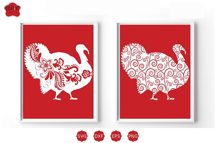 Swirly Turkey svg, Flowers Turkey svg