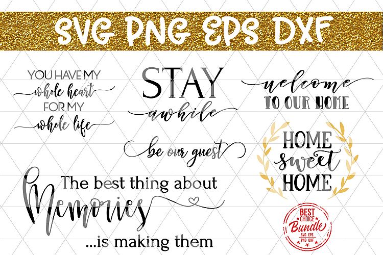 Home Bundle SVG File, Home Decor SVG, Wood Sign Sayings DXF