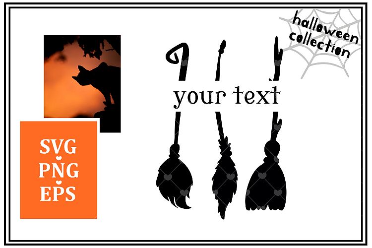 Brooms with place for text . SVG