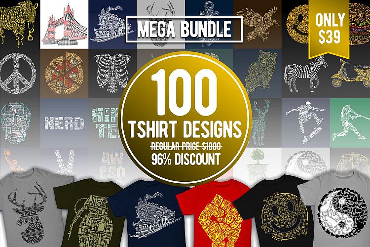 Tshirt Designs Mega Bundle Pack 1 + Pack 2