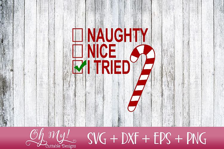 Naughty Nice I Tried - SVG Cutting File