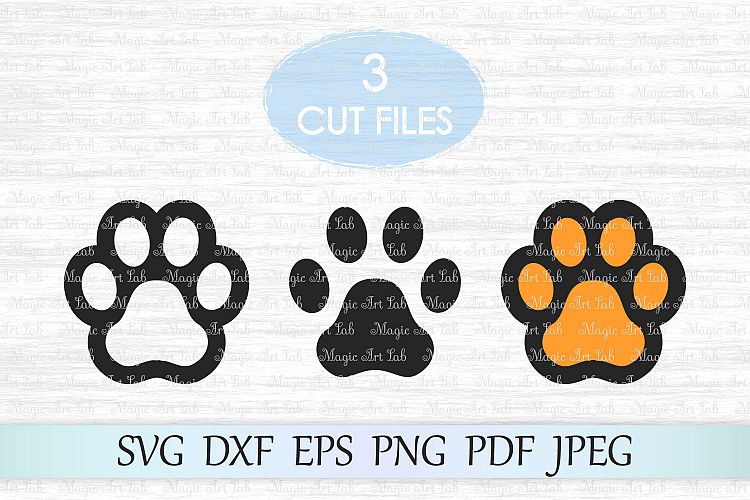 Paw print svg file, Dog paw cut file, Paw print clipart (220598) | SVGs