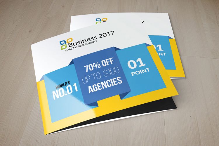 Business Solution Square Trifold Brochure