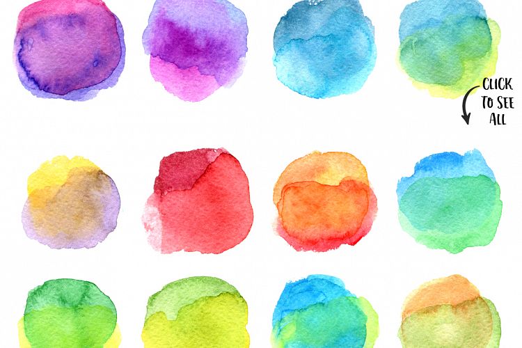 20 watercolor circles texture