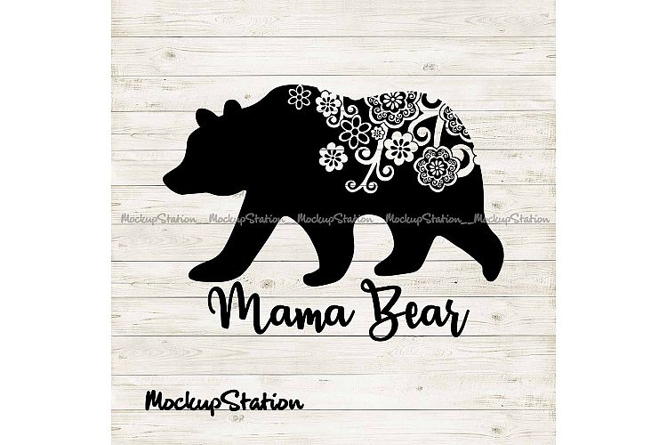 Download Mama bear SVG, Mothers Day png, bear floral mandala clip art (242436) | SVGs | Design Bundles