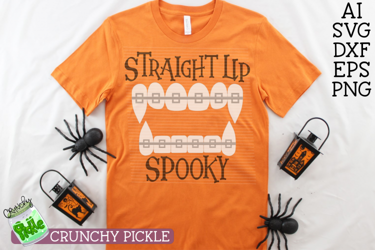 Straight Up Spooky Vampire Braces SVG