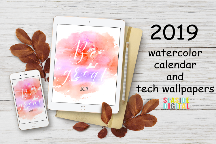 2019 Hand Paint Watercolor Calendar