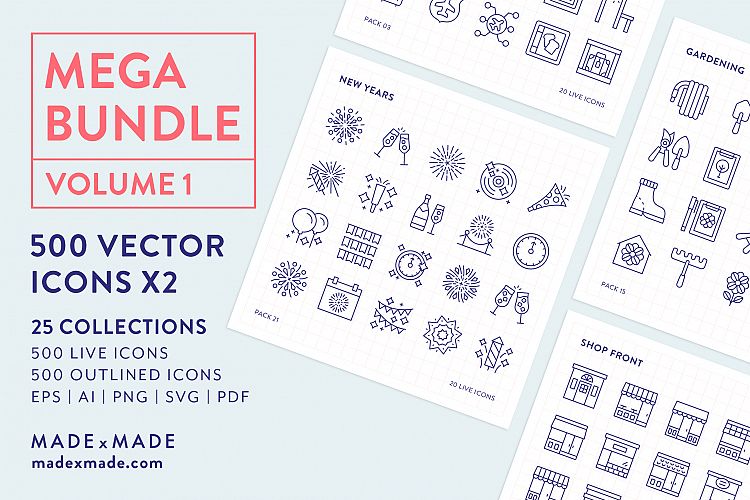Line Icons Mega Bundle Vol 1 example image 1