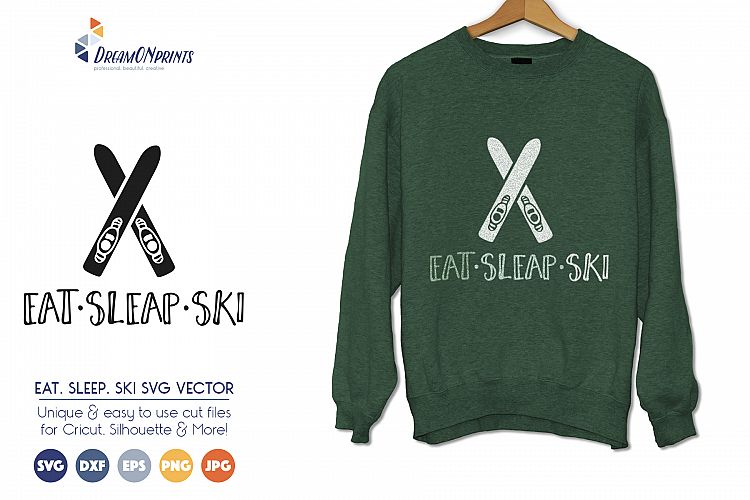 Ski SVG - Eat, Sleep, Ski - Winter Sports Vector