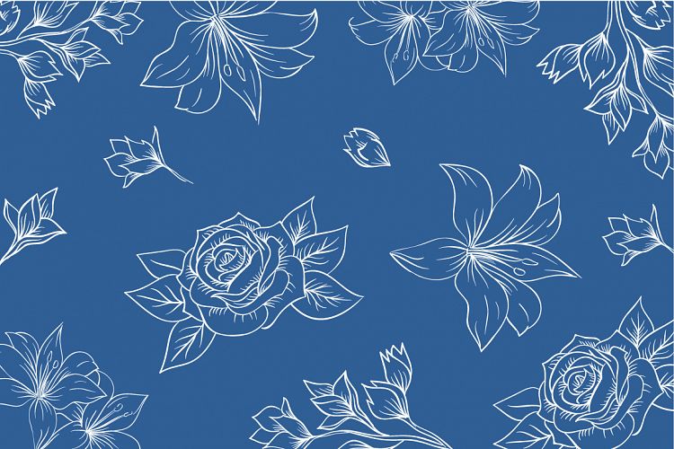 lineart floral pattern vector