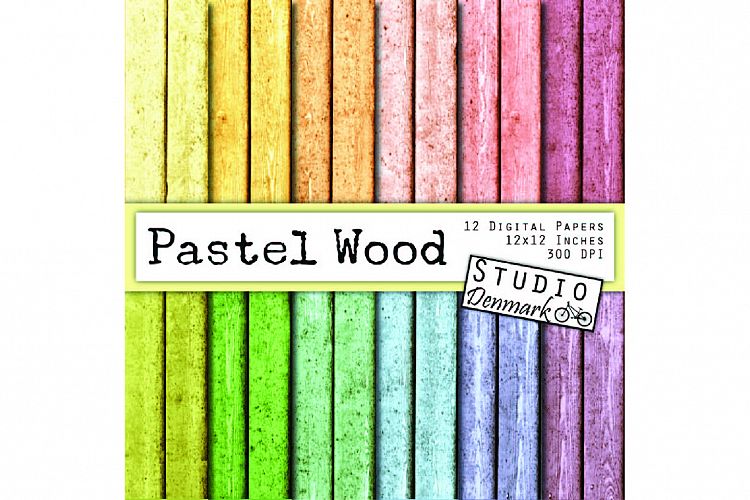 Wood Digital Paper - Pastel Shabby Wood Background example image 1