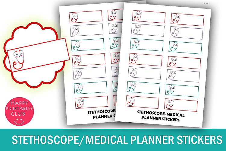 Stethoscope Planner Stickers-Medical Planner Stickers Boxes
