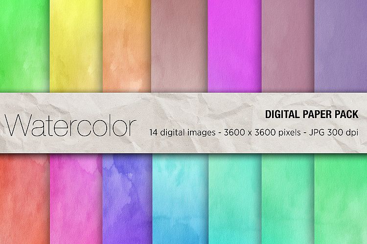 Watercolor digital paper, seamless watercolor background, scrapbook papers, Instant Download,Rainbow Watercolour,Watercolour Scrapbook Paper