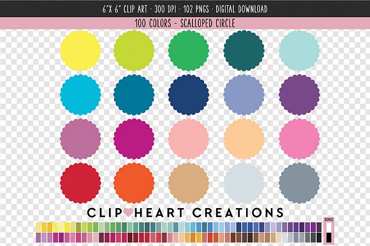 Scalloped Circle Clip Art - 100 Clip Art Graphics