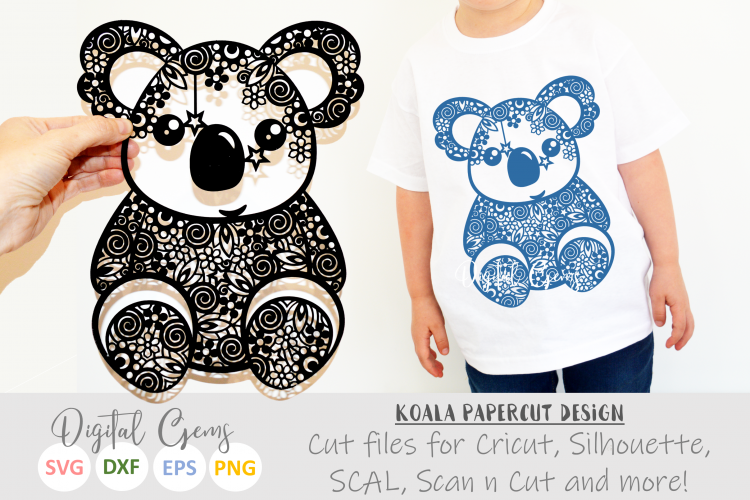 Koala paper cut SVG / DXF / EPS / PNG files