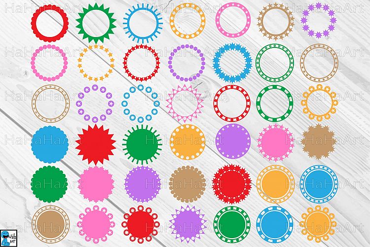 Monogram Circle Frame V1 - Clip art / Cutting Files - 35c