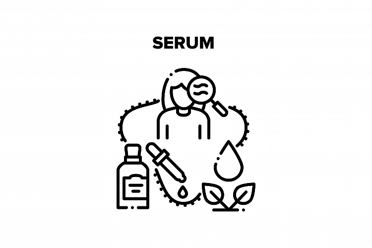 Serum Cosmetic Vector Black Illustration example image 1