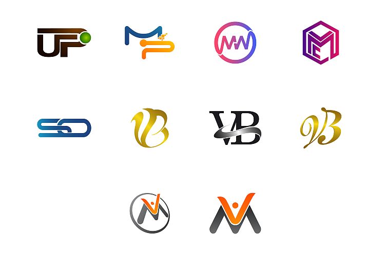 Modern and elegant business logos set