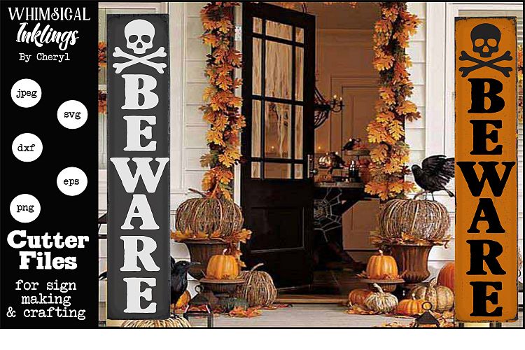 Download Beware- Vertical Halloween SVG