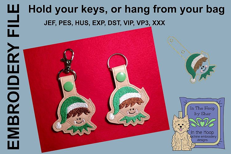 ITH Boy Elf Key Fob - Embroidery Design