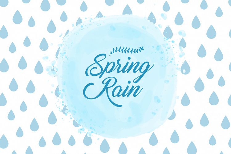 watercolor spring rain vector