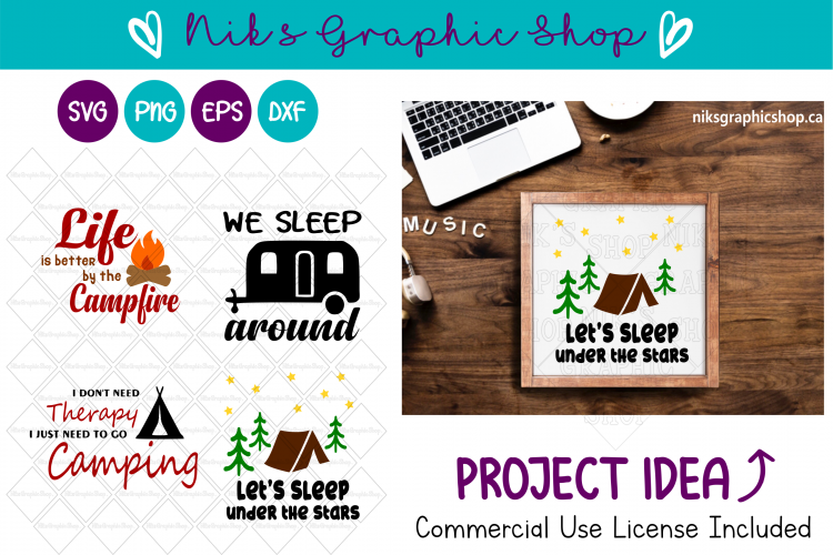 Camping Svg, Campfire Svg, Camper Svg, Holiday Trailer Svg