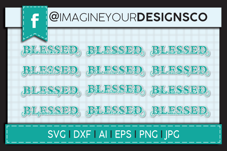 Blessed Knockout SVG Digital Cut File Bundle