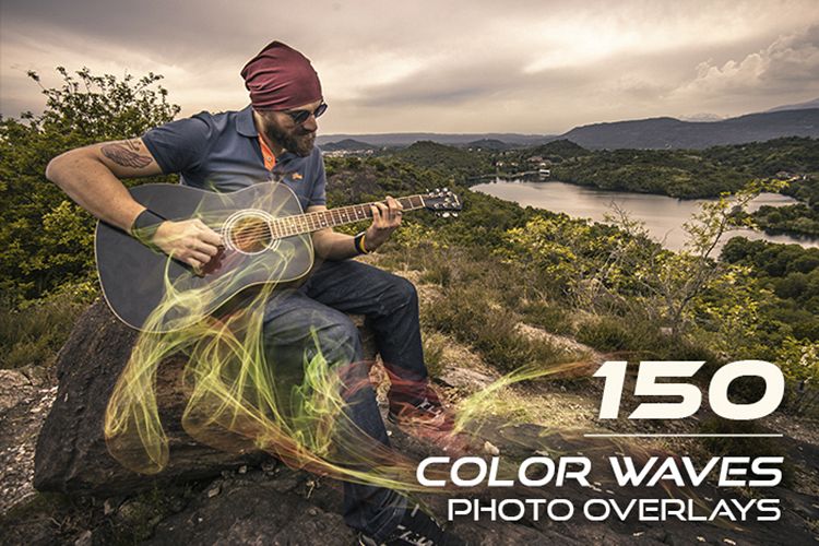 150 Color Waves Photo Overlays