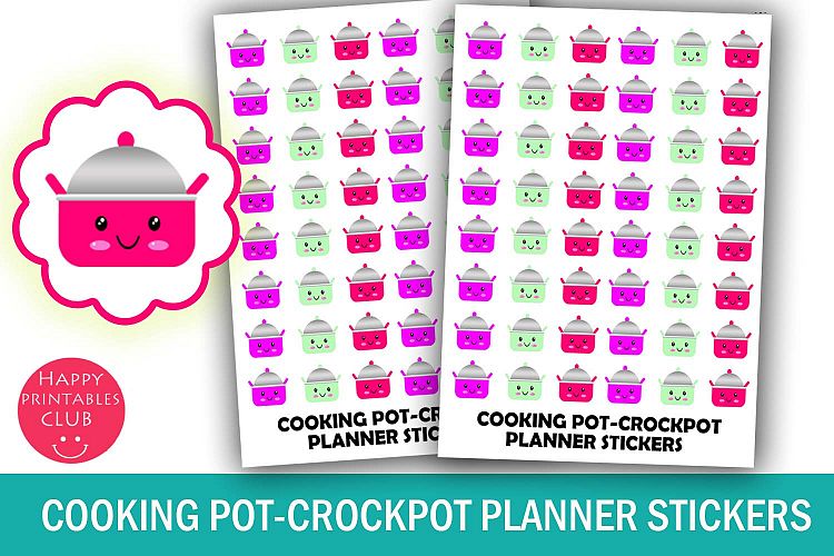 Cooking Pot Planner Stickers- Slow Cooker-Cooking Stickers