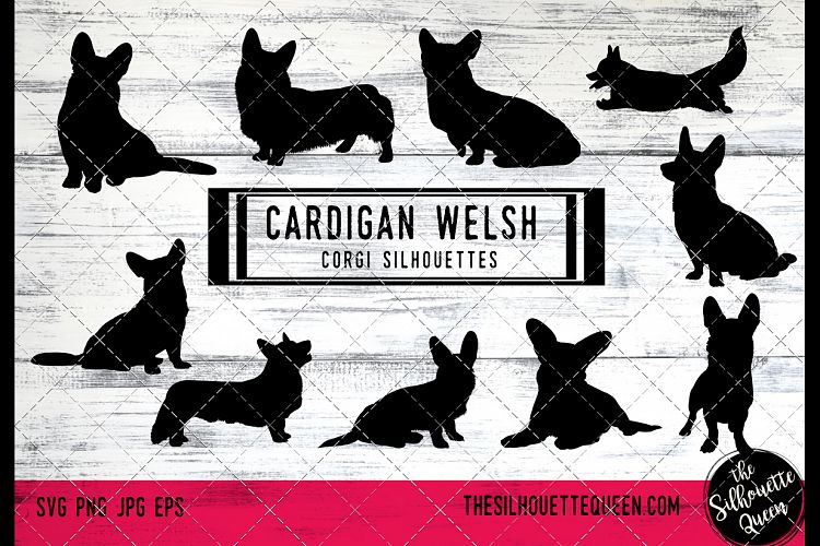 Cardigan Welsh Corgi Dog svg files cricut, silhouette clip a