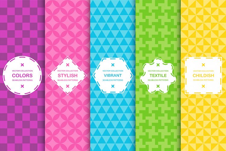 Mosaic seamless colorful patterns