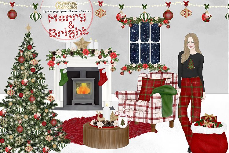 Christmas plans fashion clipart collection