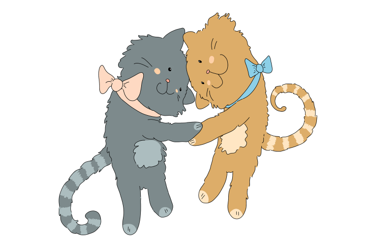 Hugging Cats - Best Friends CLIP ART | PNG/JPEG