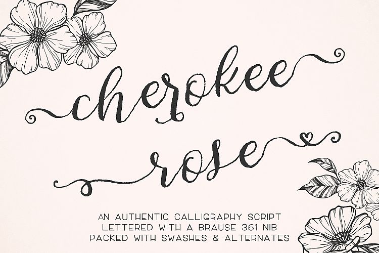 Cherokee Rose Calligraphy Script