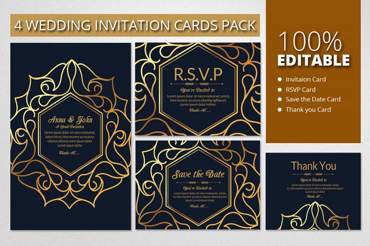 Wedding Invitation Cards Pack