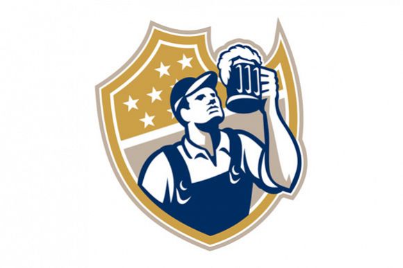 Barman Bartender Beer Mug Retro example image 1