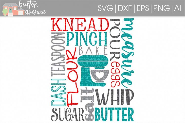 Baking Subway Art cut File - SVG DXF EPS AI JPG PNG