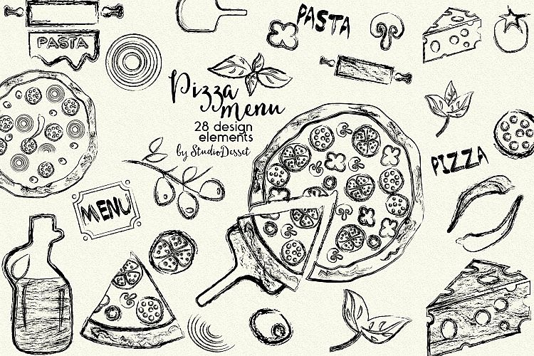 Pizza Menu - Rustic Restaurant Menu Illustrations