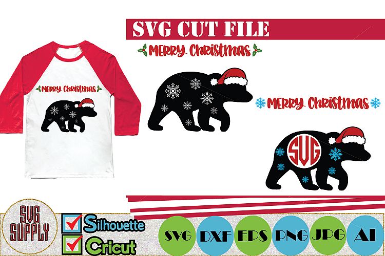 Christmas Bear SVG Cut File