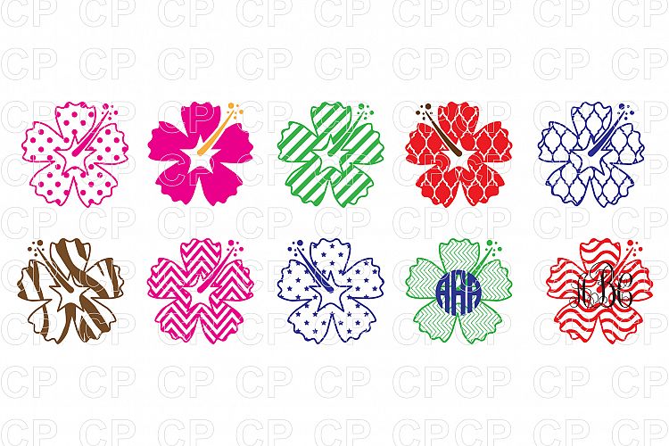 Hibiscus Bundle Cut Files, Hibiscus Clipart