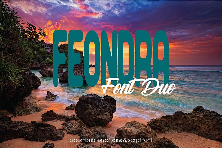 Feondra Font Duo | a Combination of Sans   Script Font